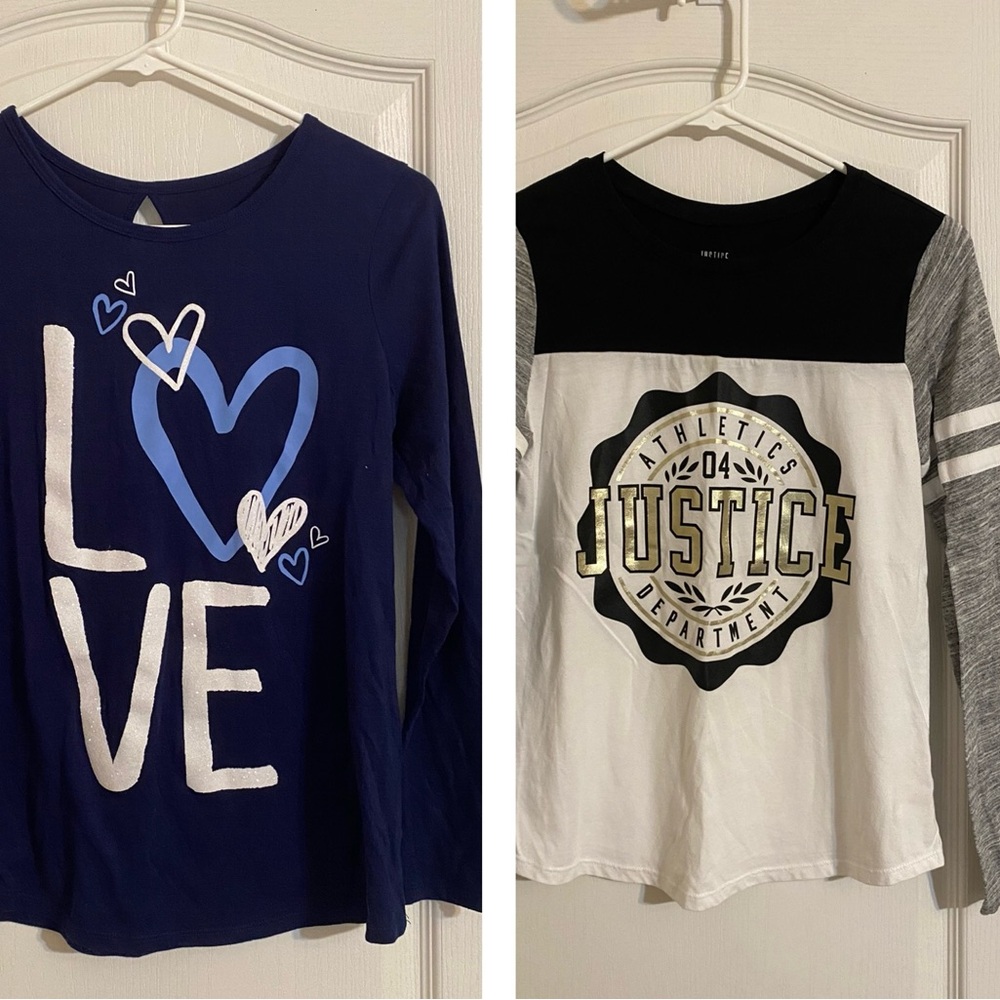 Girls justice long sleeve t shirts